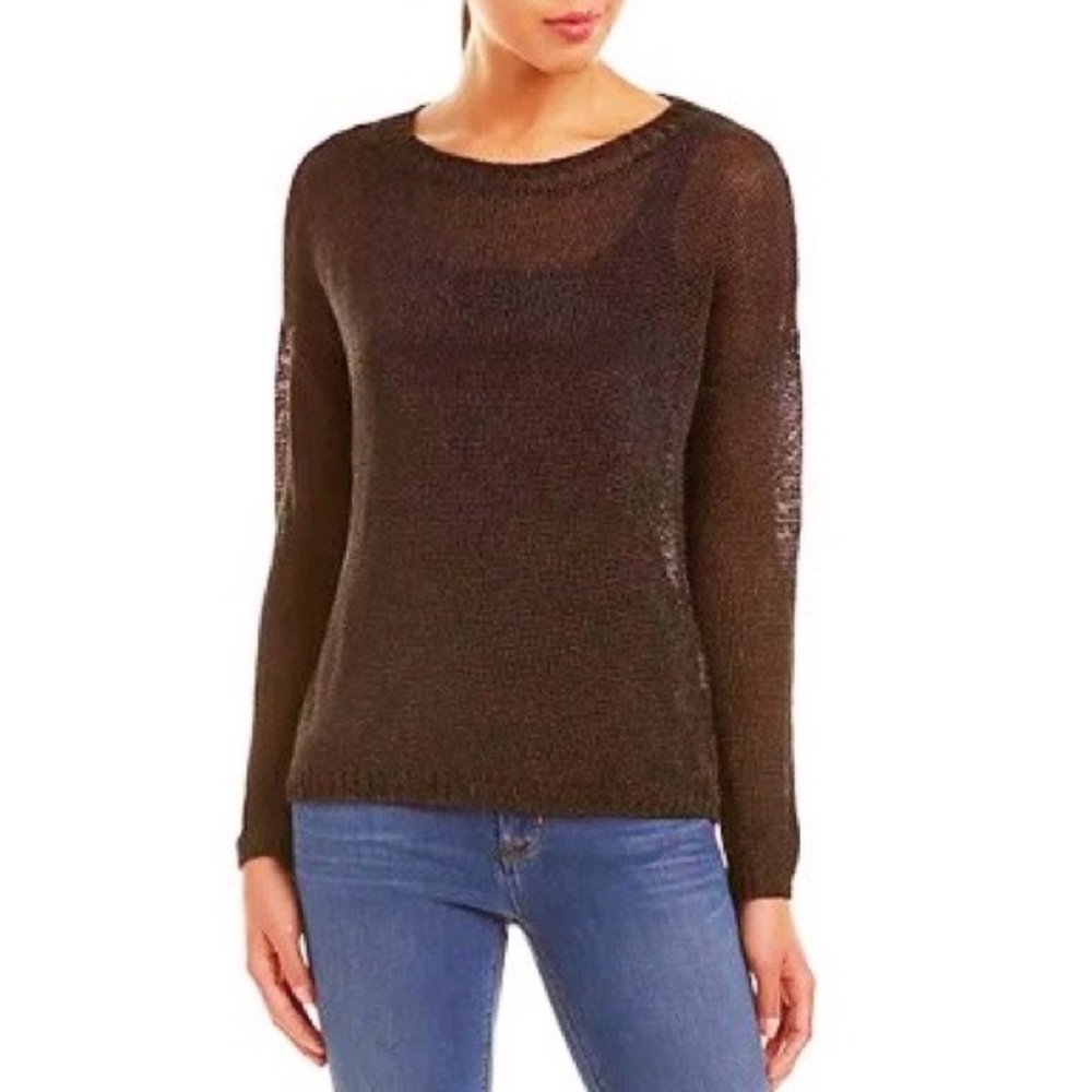 Vince Rayon Scoop Neck Drop Shoulder Sweater
